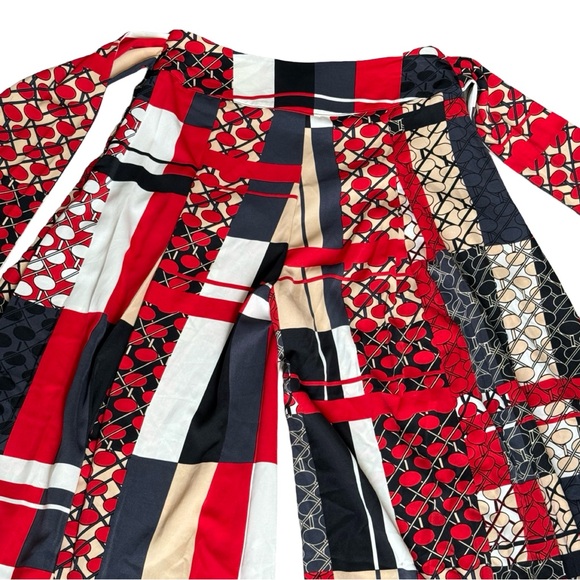 NEW w/TAGS! GRACIA Tie-Waist Wide Leg Palazzo Pants (Multi-red Patchwork) - Sz M - Picture 9 of 9